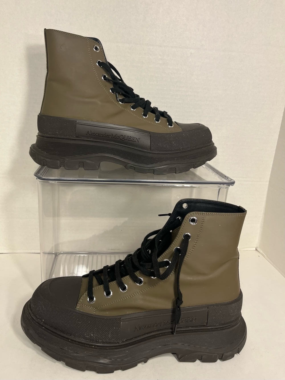 Men's Alexander McQueen Tread Slick Hi-Top Sneakers/Combat Boots (Size 12 US)